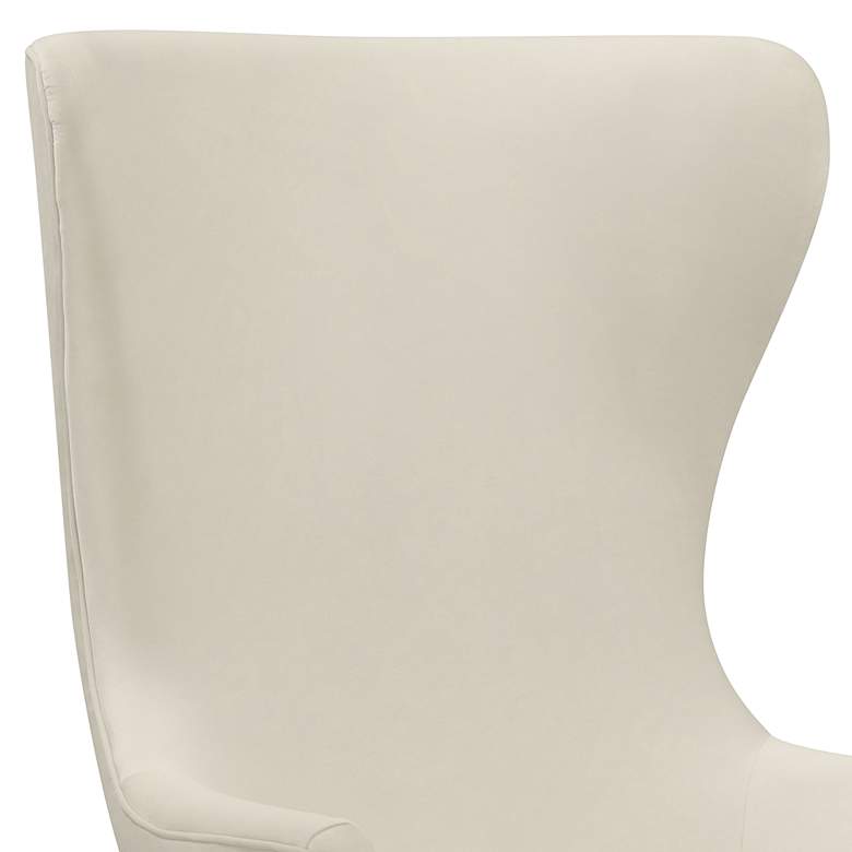 Image 3 TOV Julia 30" Wide Cream Velvet Fabric Modern Wingback Chair more views
