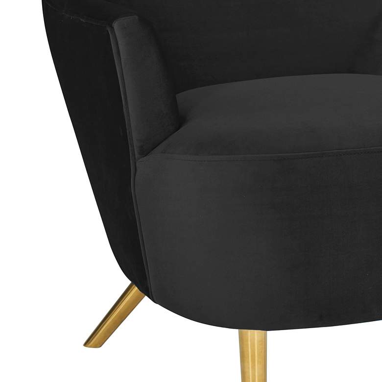 Image 3 TOV Julia 51" High Black Velvet Modern Wingback Accent Chair more views