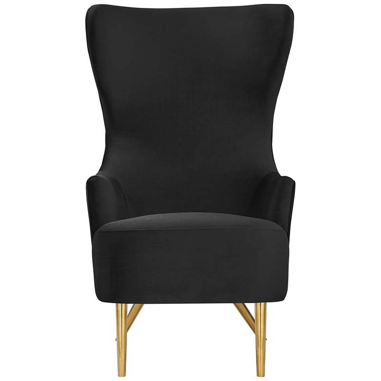 Image 4 TOV Julia 51" High Black Velvet Modern Wingback Accent Chair more views