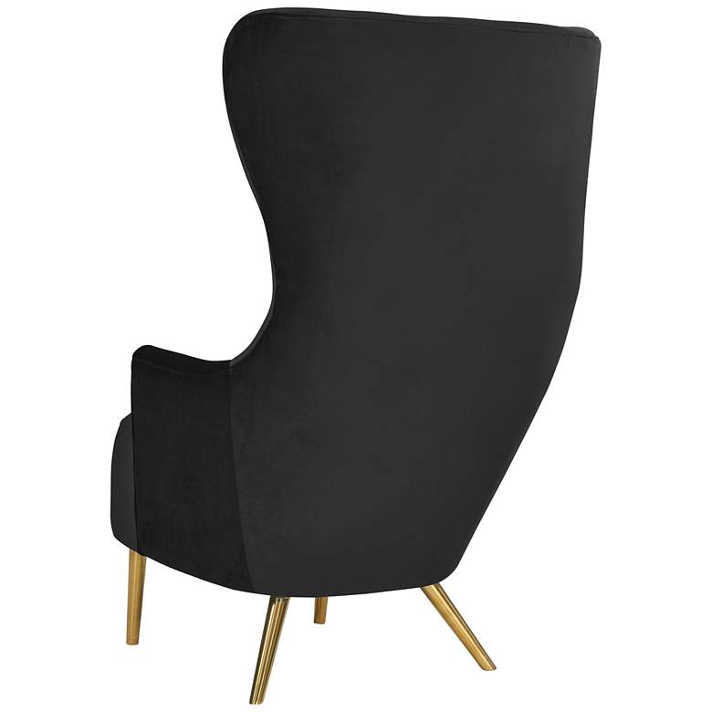 Image 5 TOV Julia 51" High Black Velvet Modern Wingback Accent Chair more views