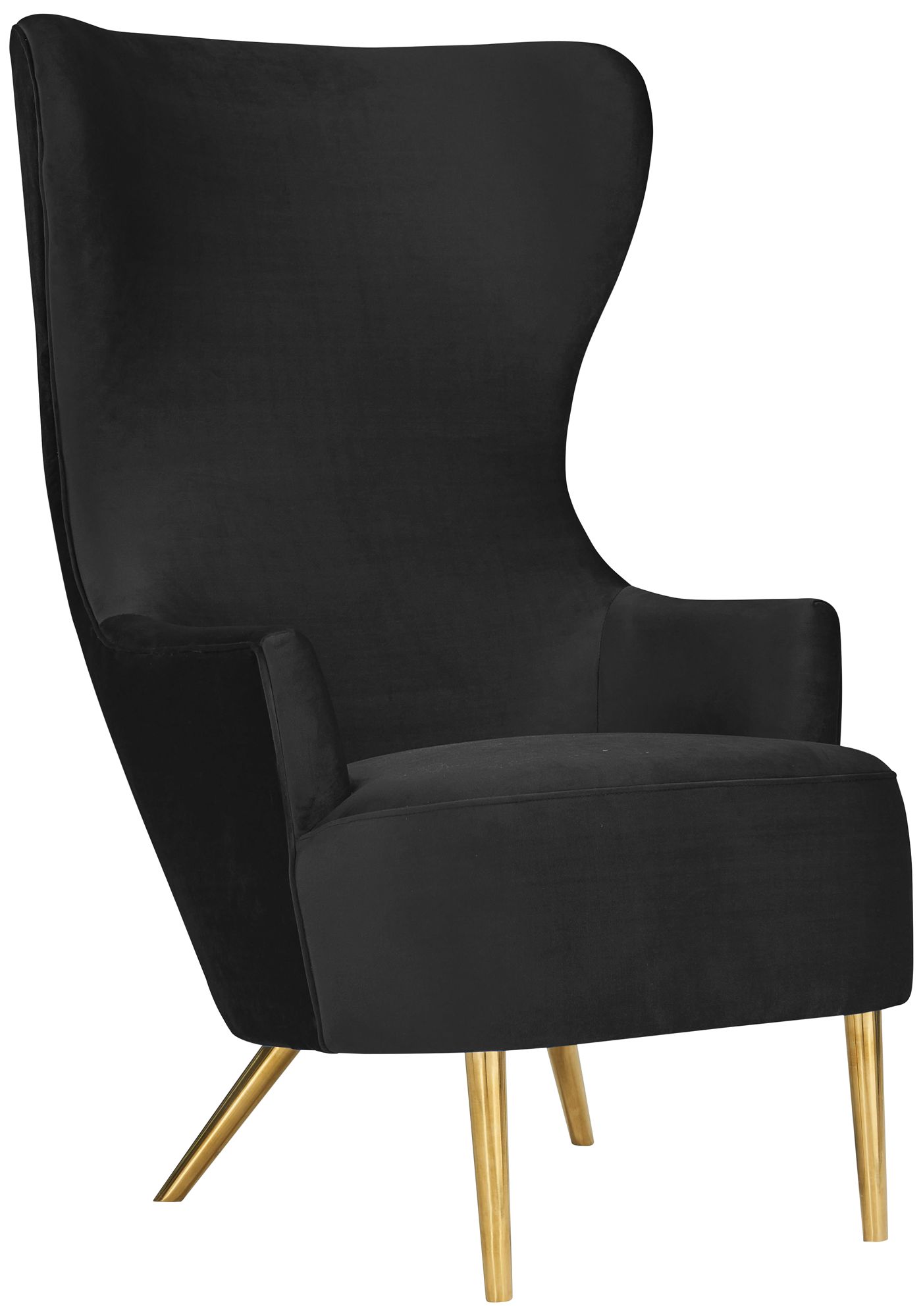 TOV Furniture Julia Black Velvet Wingback Chair