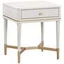 2_TOV Julieta 19" Wide Cream Wood 1-Drawer Nightstand