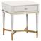 TOV Julieta 19" Wide Cream Wood 1-Drawer Nightstand