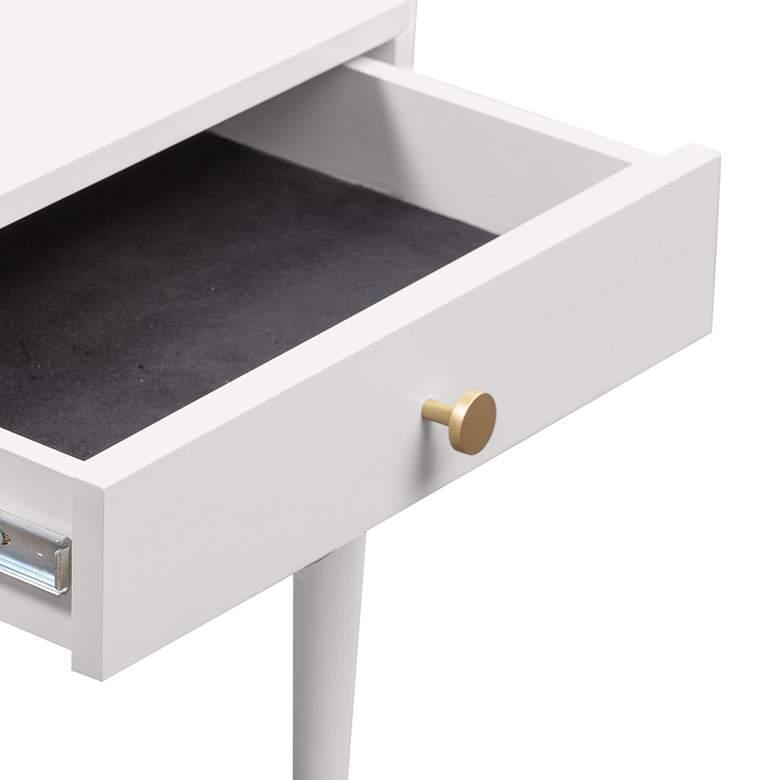 Image 3 TOV Julieta 19" Wide Cream Wood 1-Drawer Nightstand more views