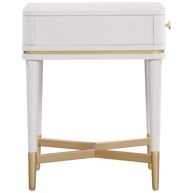 Image 6 TOV Julieta 19" Wide Cream Wood 1-Drawer Nightstand more views