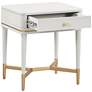 7_TOV Julieta 19" Wide Cream Wood 1-Drawer Nightstand more views