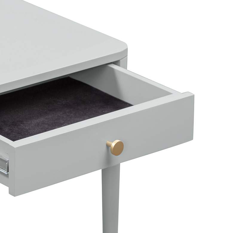 Image 3 TOV Julieta 19" Wide Gray Wood 1-Drawer Nightstand more views
