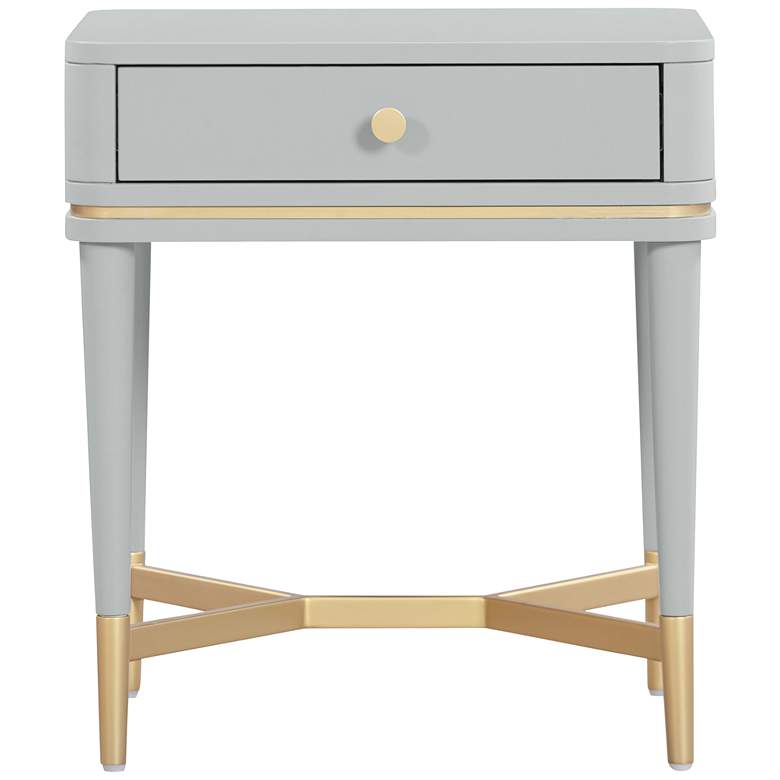 Image 5 TOV Julieta 19" Wide Gray Wood 1-Drawer Nightstand more views