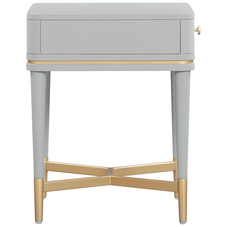 Image 6 TOV Julieta 19" Wide Gray Wood 1-Drawer Nightstand more views