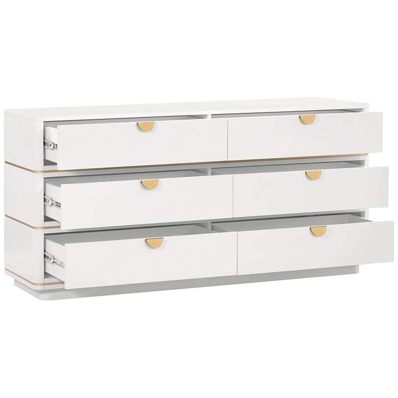 Image 5 TOV Julieta 62" Wide Modern Cream Wood 6-Drawer Dresser more views