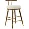 TOV Juniper 25 1/2" Cream Velvet Fabric Modern Counter Stool