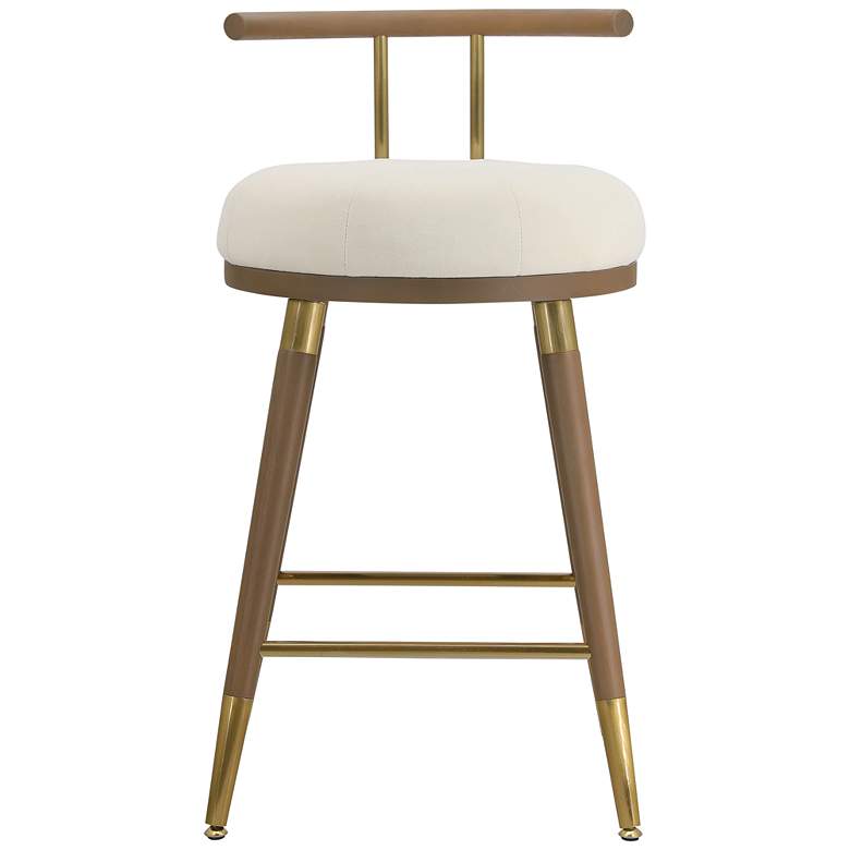 Image 3 TOV Juniper 25 1/2" Cream Velvet Fabric Modern Counter Stool more views