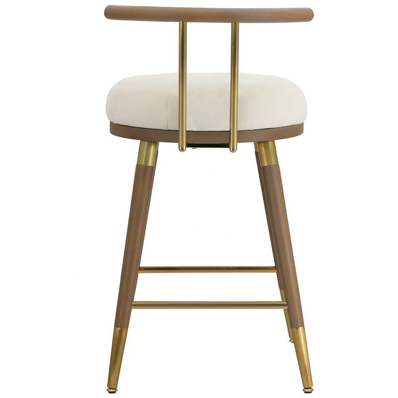 Image 4 TOV Juniper 25 1/2" Cream Velvet Fabric Modern Counter Stool more views