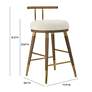 5_TOV Juniper 25 1/2" Cream Velvet Fabric Modern Counter Stool more views