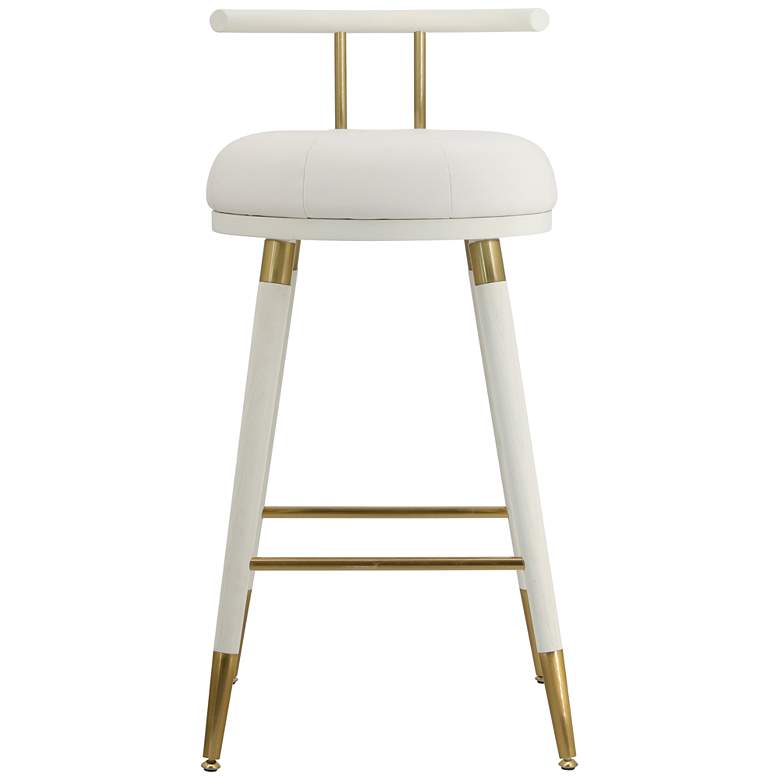 Image 2 TOV Juniper 25 1/2" White Vegan Leather Modern Counter Stool more views