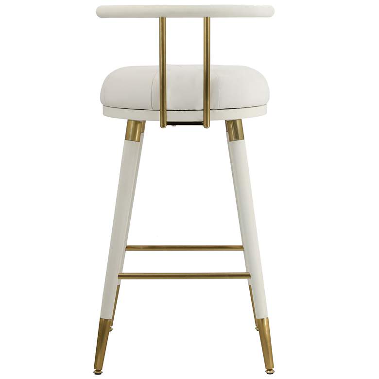 Image 4 TOV Juniper 25 1/2" White Vegan Leather Modern Counter Stool more views