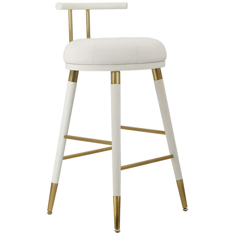 Image 1 TOV Juniper 29 1/2" White Vegan Leather Modern Bar Stool