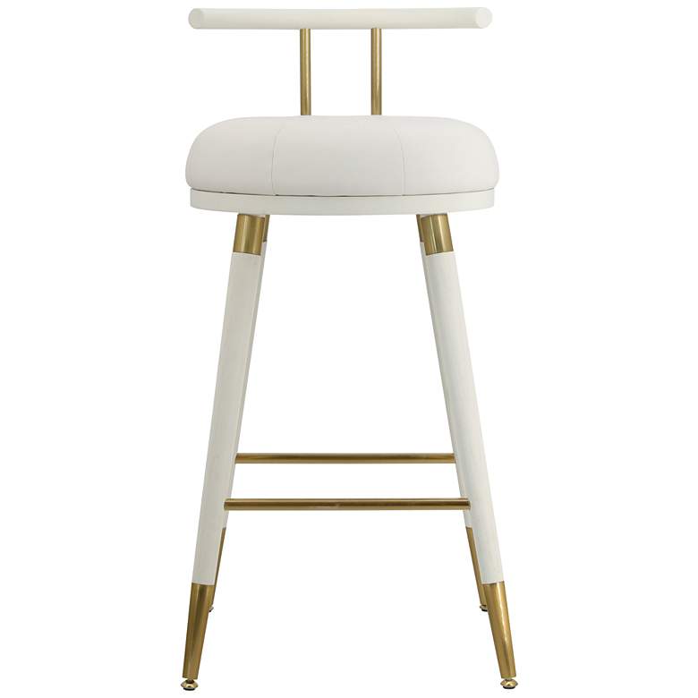 Image 2 TOV Juniper 29 1/2" White Vegan Leather Modern Bar Stool more views