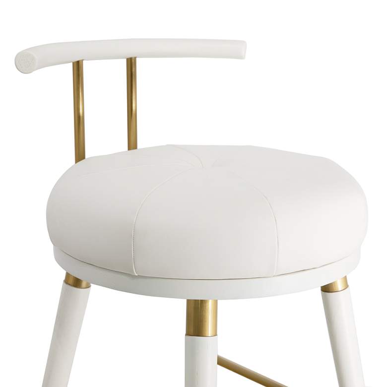 Image 3 TOV Juniper 29 1/2" White Vegan Leather Modern Bar Stool more views