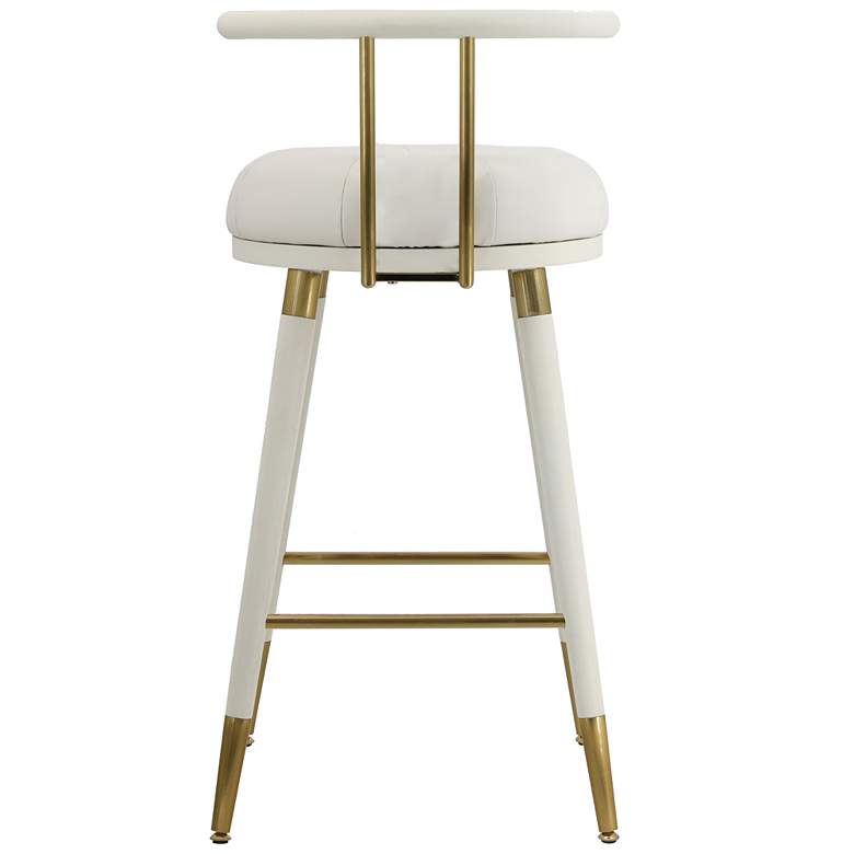 Image 4 TOV Juniper 29 1/2" White Vegan Leather Modern Bar Stool more views
