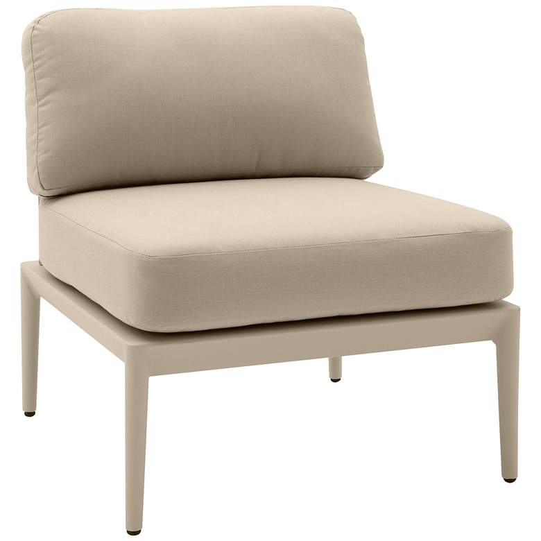 Image 1 TOV Kapri 25 1/4" Wide Taupe Fabric Modular Outdoor Armless Chair