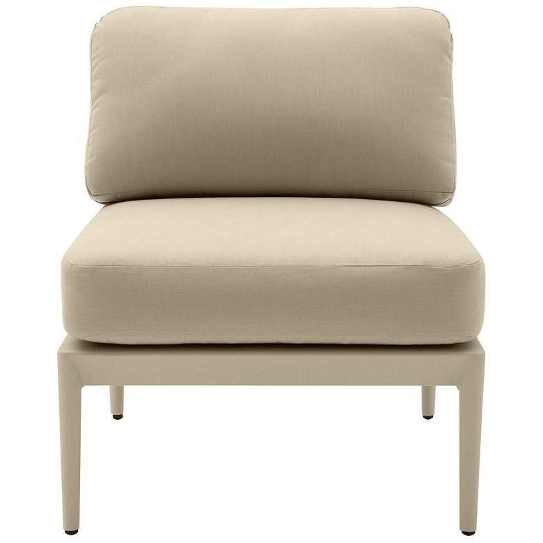 Image 3 TOV Kapri 25 1/4" Wide Taupe Fabric Modular Outdoor Armless Chair more views