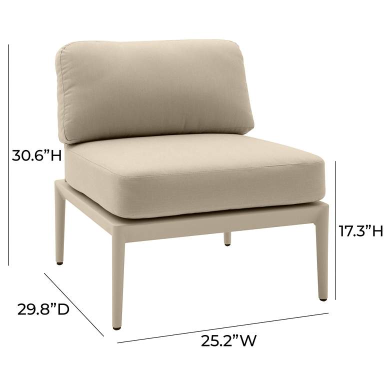 Image 6 TOV Kapri 25 1/4" Wide Taupe Fabric Modular Outdoor Armless Chair more views