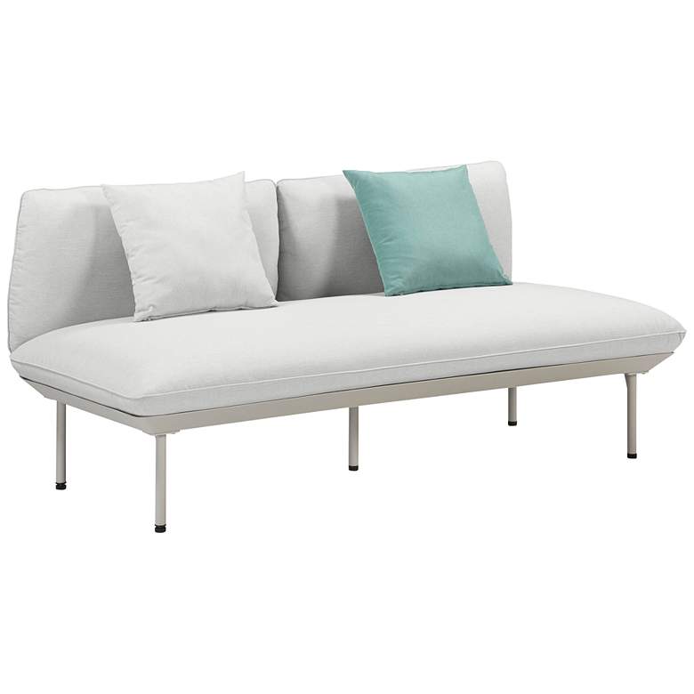 Image 1 TOV Katti 65 1/2" Wide Light Gray Fabric Outdoor Modern Loveseat