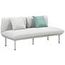 1_TOV Katti 65 1/2" Wide Light Gray Fabric Outdoor Modern Loveseat