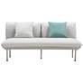 2_TOV Katti 65 1/2" Wide Light Gray Fabric Outdoor Modern Loveseat more views