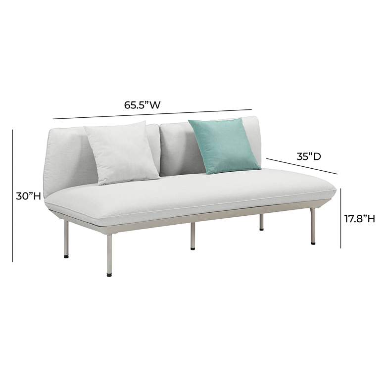 Image 5 TOV Katti 65 1/2" Wide Light Gray Fabric Outdoor Modern Loveseat more views