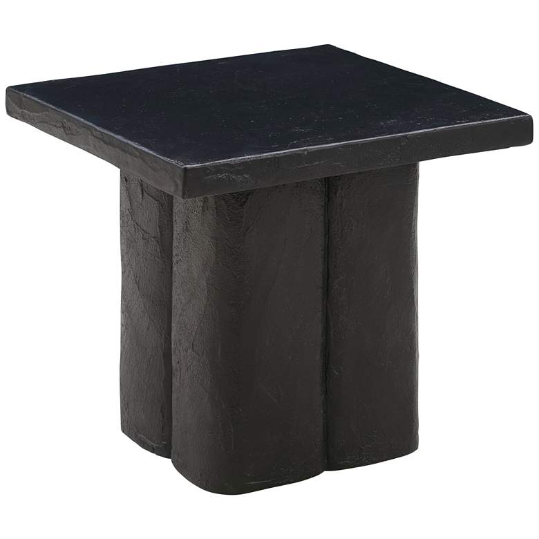 Image 1 TOV Kayla 19" Wide Modern Black Concrete Side Table