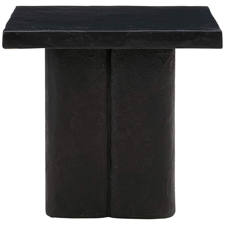 Image 4 TOV Kayla 19" Wide Modern Black Concrete Side Table more views