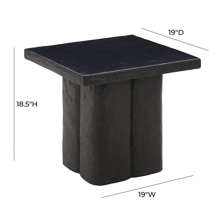 Image 5 TOV Kayla 19" Wide Modern Black Concrete Side Table more views