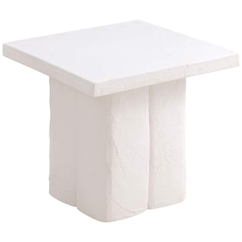 Image 1 TOV Kayla 19" Wide Modern White Concrete Side Table