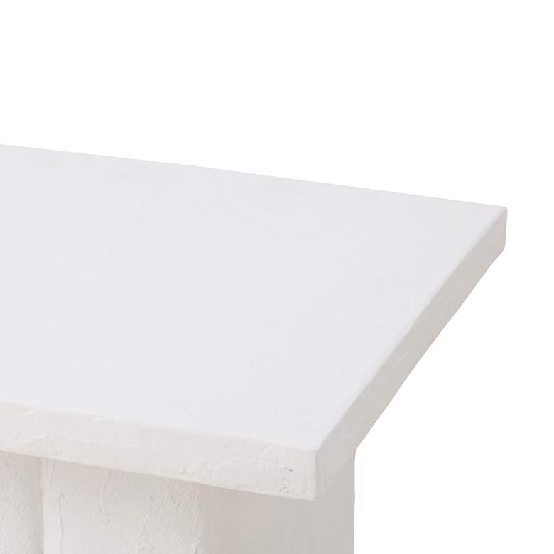 Image 3 TOV Kayla 19" Wide Modern White Concrete Side Table more views