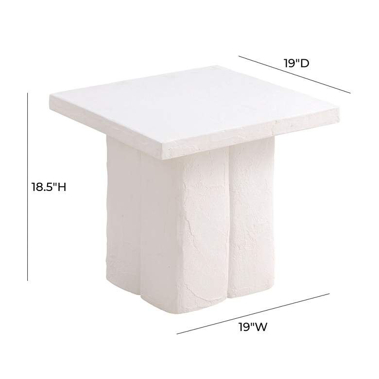 Image 5 TOV Kayla 19" Wide Modern White Concrete Side Table more views