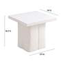 5_TOV Kayla 19" Wide Modern White Concrete Side Table more views
