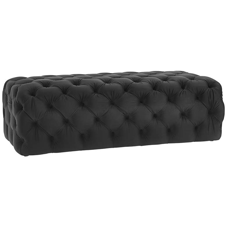 Image 1 TOV Kaylee 51 1/4" Wide Jumbo Tufted Black Velvet Modern Ottoman
