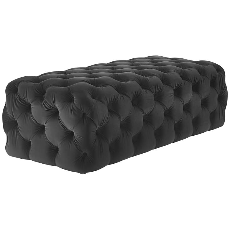 Image 2 TOV Kaylee 51 1/4" Wide Jumbo Tufted Black Velvet Modern Ottoman more views
