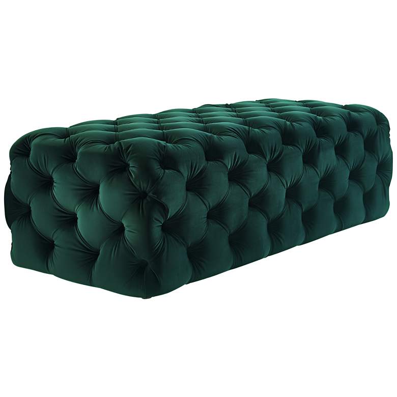 Image 3 TOV Kaylee 51 1/4" Wide Modern Jumbo Tufted Green Velvet Ottoman more views