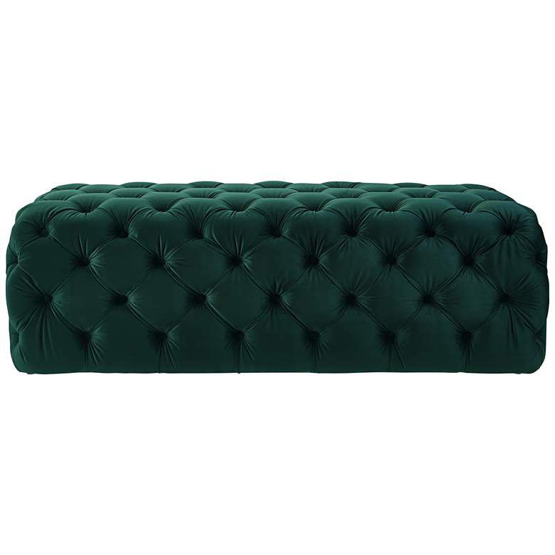 Image 4 TOV Kaylee 51 1/4" Wide Modern Jumbo Tufted Green Velvet Ottoman more views