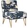 TOV Kelly 30" Wide Floral Pattern Channel Tufted Velvet Accent Chair