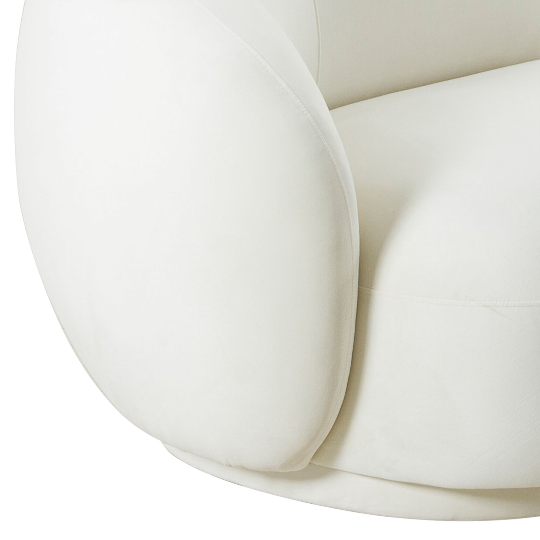 Image 4 TOV Kendall 119 3/4" Wide Cream Velvet Fabric Modern Sofa more views