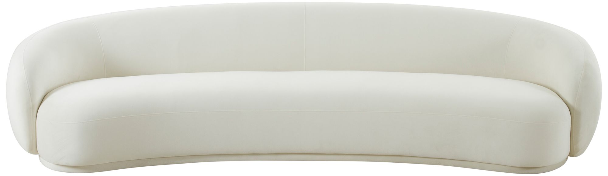 Image 6 TOV Kendall 119 3/4" Wide Cream Velvet Fabric Modern Sofa more views