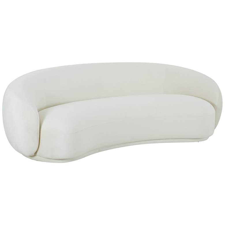 Image 1 TOV Kendall 89 3/4" Wide Modern Cream Velvet Curved Sofa
