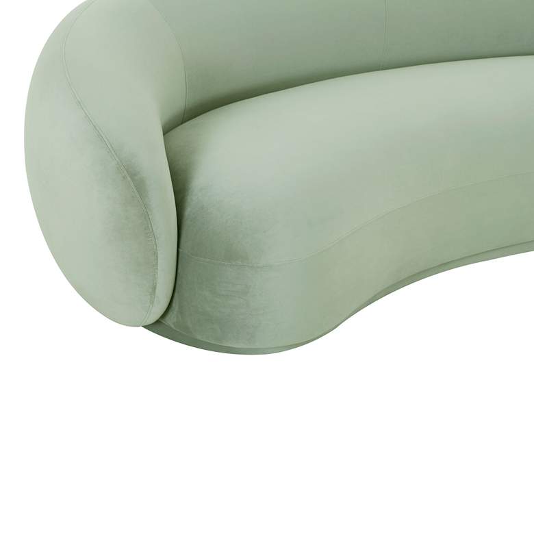 Image 2 TOV Kendall 89 3/4" Wide Moss Green Velvet Modern Curved Sofa more views