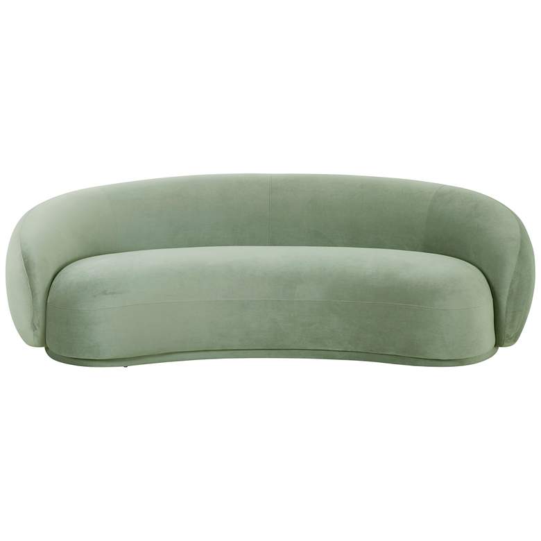 Image 3 TOV Kendall 89 3/4" Wide Moss Green Velvet Modern Curved Sofa more views