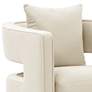 3_TOV Kennedy 30" Wide Cream Velvet Fabric Modern Swivel Chair more views