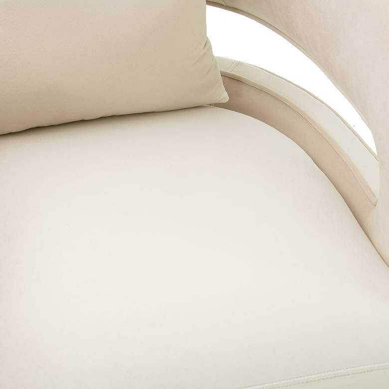 Image 5 TOV Kennedy 30" Wide Cream Velvet Fabric Modern Swivel Chair more views